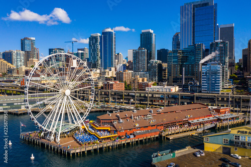 Drone photo Seattle Great Wheel photo
