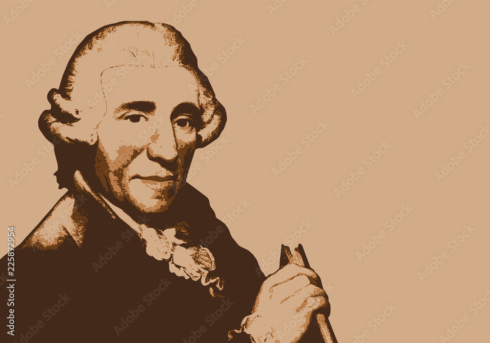 Portrait de Joseph Haydn, célèbre musicien autrichien du 18ème siècle - obrazy, fototapety, plakaty 
