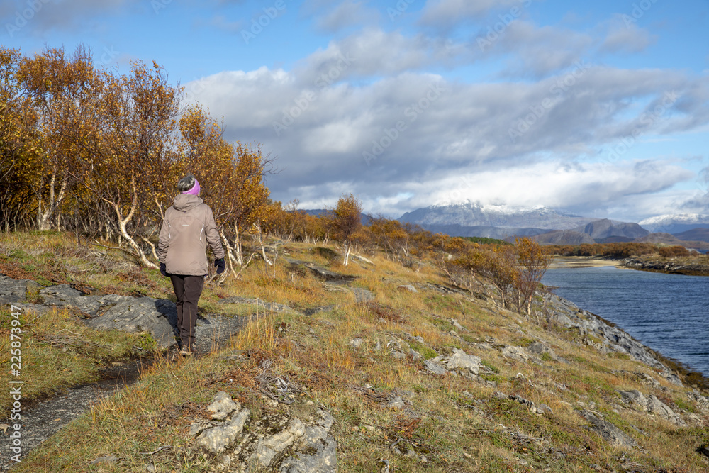 Fototapeta Wanderlust i jesienne kolory w północnej Norwegii
