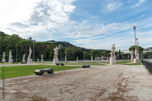 Photography Marble statues of athletes in the Stadio dei Marmi