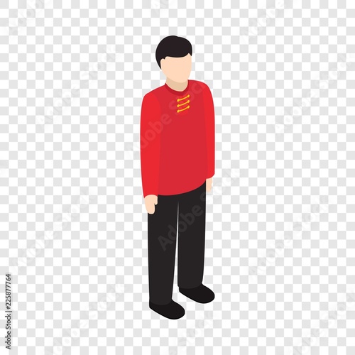 Male singaporean isometric icon 3d on a transparent background vector illustration