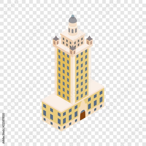 Freedom tower in Miami isometric icon 3d on a transparent background vector illustration