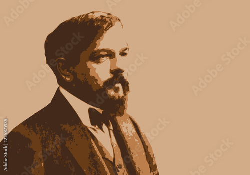 Portrait de Claude Debussy, célèbre musicien, compositeur français