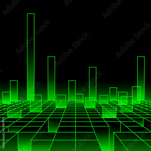 Infographics, columns of the growth diagram. Abstract illustration. Levels indicators stylized computer technology. Vector background