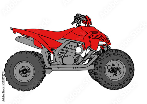red quad bike vector