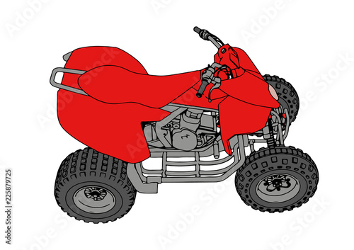 red quad bike vector