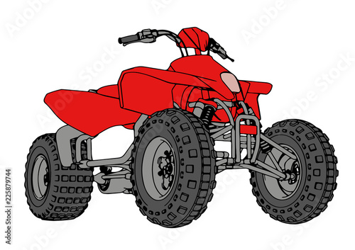 red quad bike vector