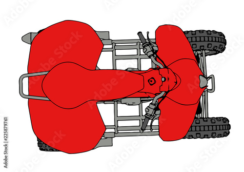 red quad bike vector