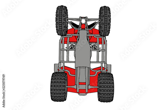 red quad bike vector