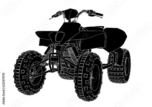silhouette quad bike vector