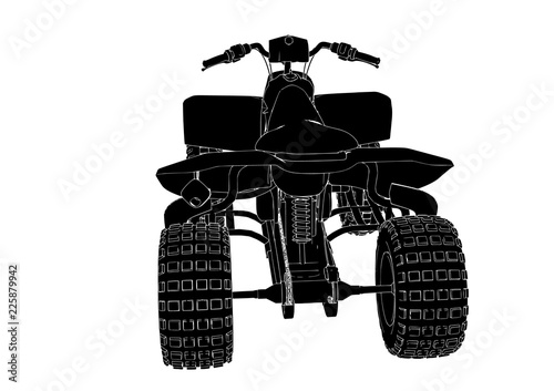 silhouette quad bike vector