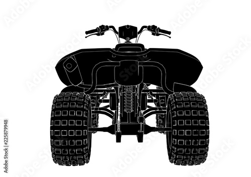 silhouette quad bike vector
