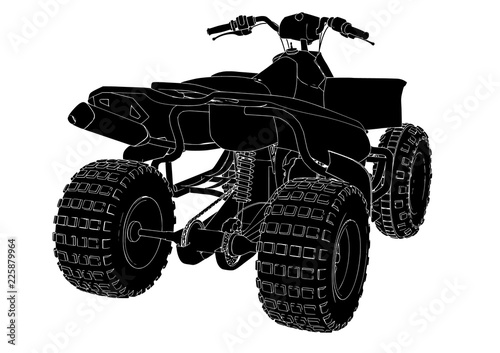 silhouette quad bike vector