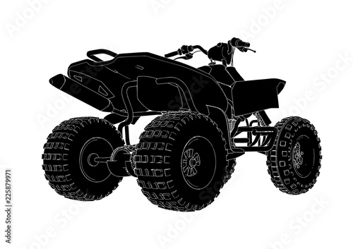 silhouette quad bike vector