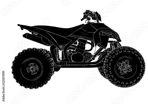 silhouette quad bike vector