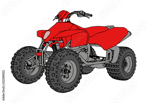 red quad bike vector