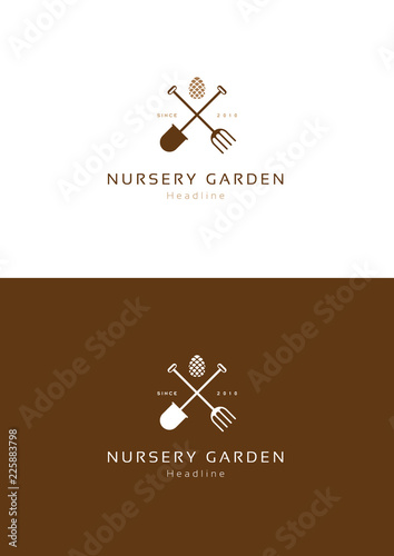 Nursery garden logo template.