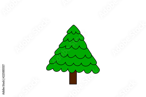 Simple drawing of a pine tree, vector illustration