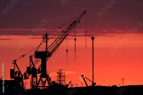 cranes, shipyard, engeneering industry photo