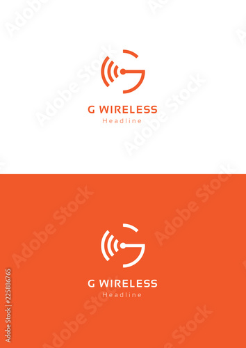 G wireless logo template.
