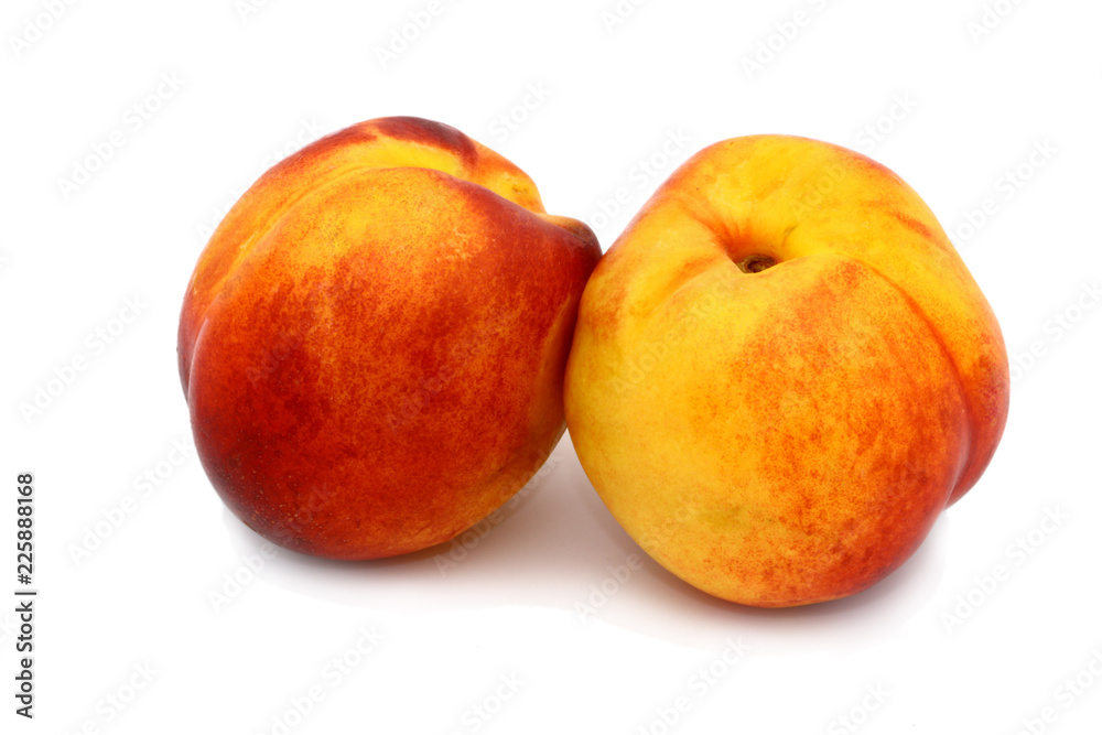 ripe nectarine closeup on white background, isolated ripe nectarine closeup on white background, isolated