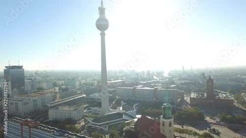 Drone Aerial Berlin Fernsehturm Alexanderplatz photo