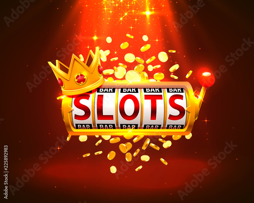King slots 777 banner casino on the red background. Vector illustration