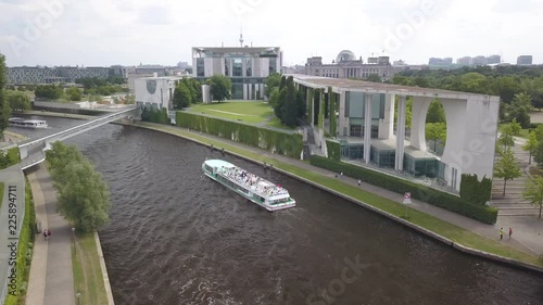 4K Drone aerial Berlin Bundeskanzleramt, Spree, Haus der Kulturen der Welt photo