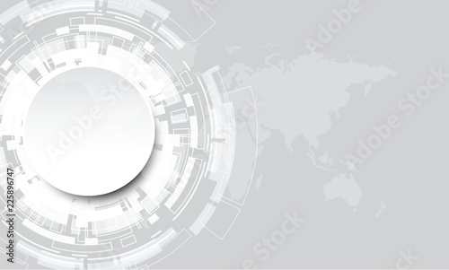 vector circle technology on gray color background.