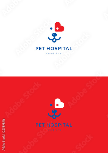 Pet hospital logo template.