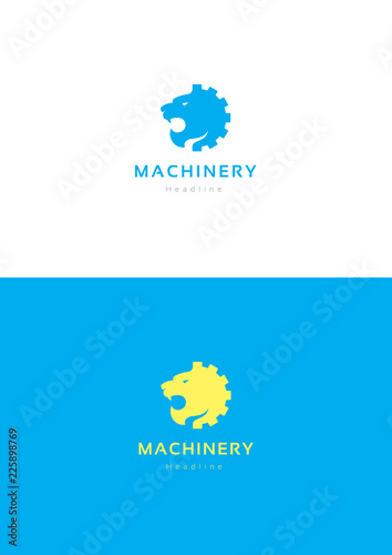 Leopard machinery logo template.