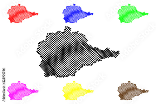 Jewish Autonomous Oblast (Russia, Subjects of the Russian Federation, Autonomous oblast ) map vector illustration, scribble sketch Jewish Autonomous Oblast (JAO) map
