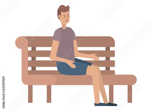 man sitting in park chair avatar character