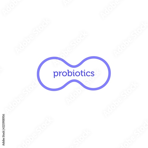 Probiotics logo. Bacteria logo. Concept of healthy nutrition ingredient for therapeutic purposes. Simple flat style trend modern logotype graphic design isolated