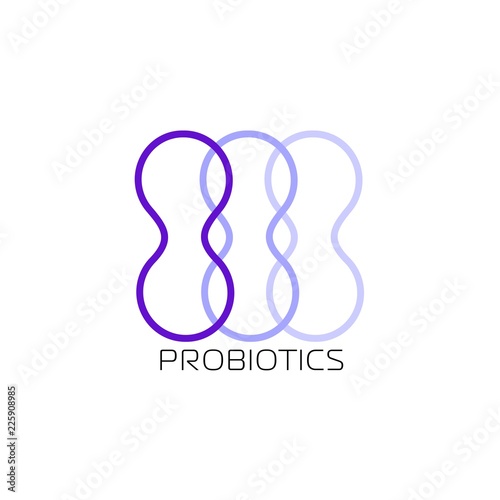 Probiotics logo. Bacteria logo. Concept of healthy nutrition ingredient for therapeutic purposes. Simple flat style trend modern logotype graphic design isolated