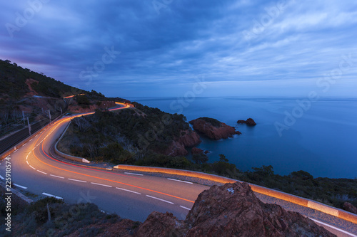 Obraz na płótnie Route de bord de mer dans l'Esterel w salonie