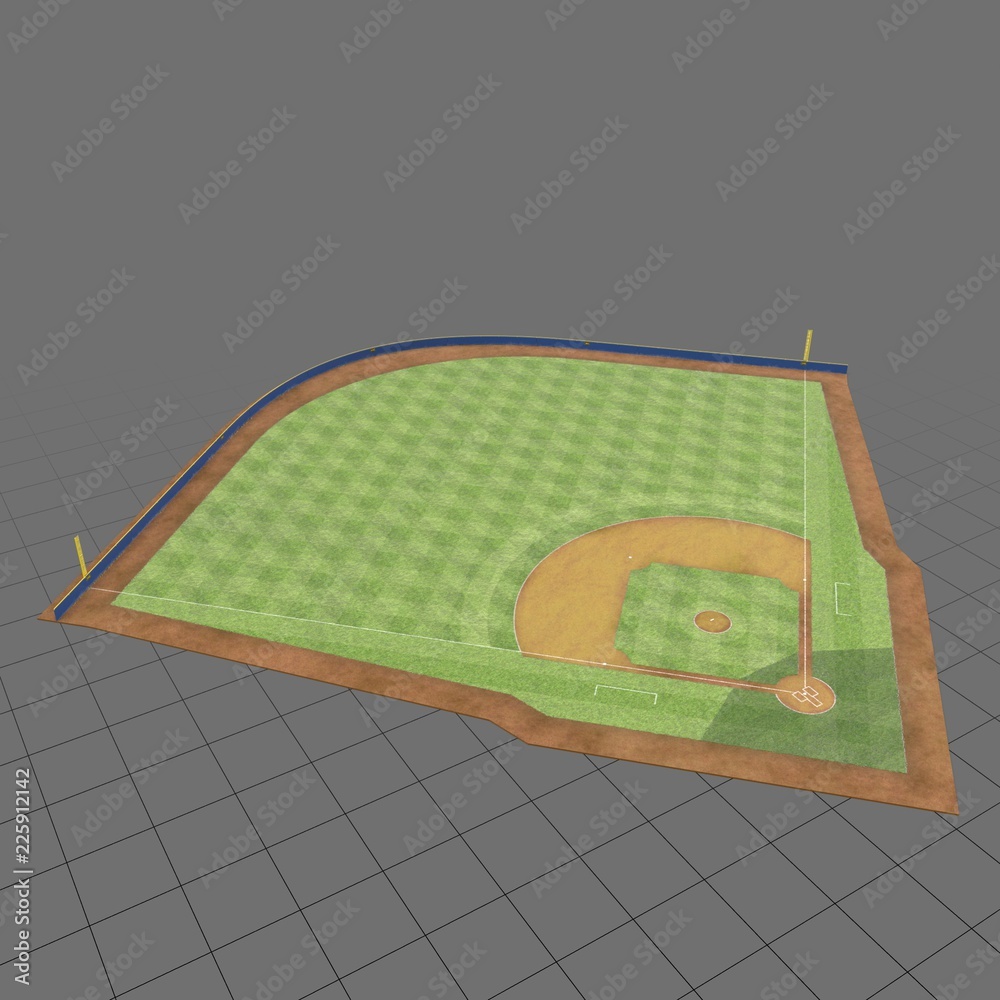 Baseball field Stock 3D asset Adobe Stock