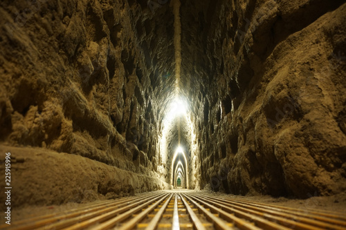 Fototapet Ancient underground passage beneath Cholula pyramid Mexico