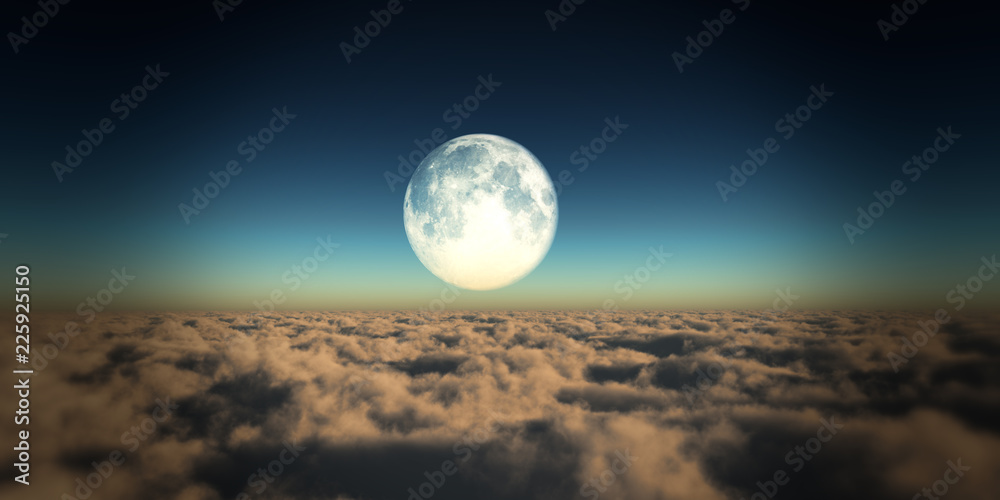fly over clouds moon fly over clouds moon