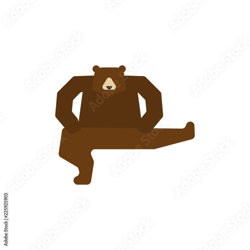 Russian bear dancing isolated. National folk beast from Russia