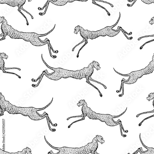 Photography Vector pattern of jumping panthers