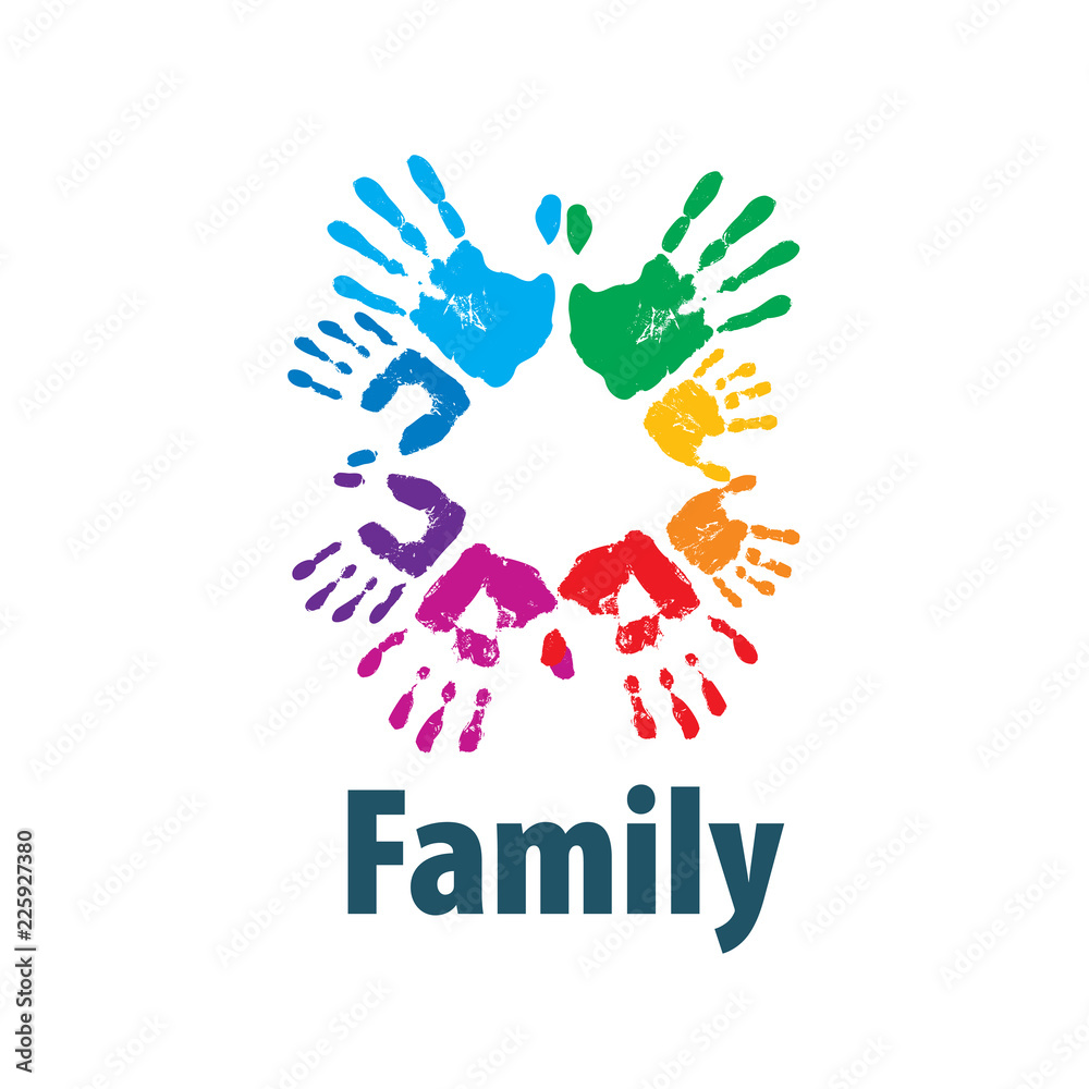 Family icon in the form of hands. Vector illustration Family icon in the form of hands. Vector illustration