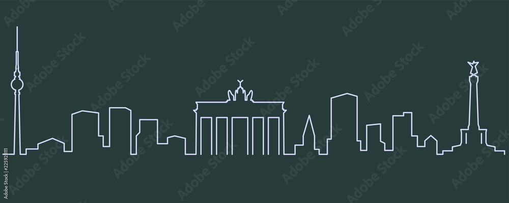 Obraz premium Berlin Linia pojedyncza Skyline