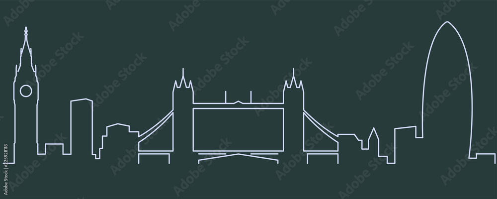Obraz premium Linia horyzontu pojedynczej linii Londynu