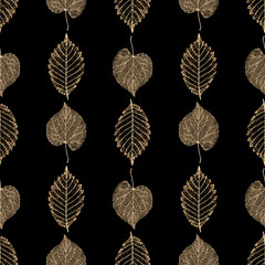 Sierkussen Bladnerven patronen Gouden skeletbladeren herfst patroon  © Olga