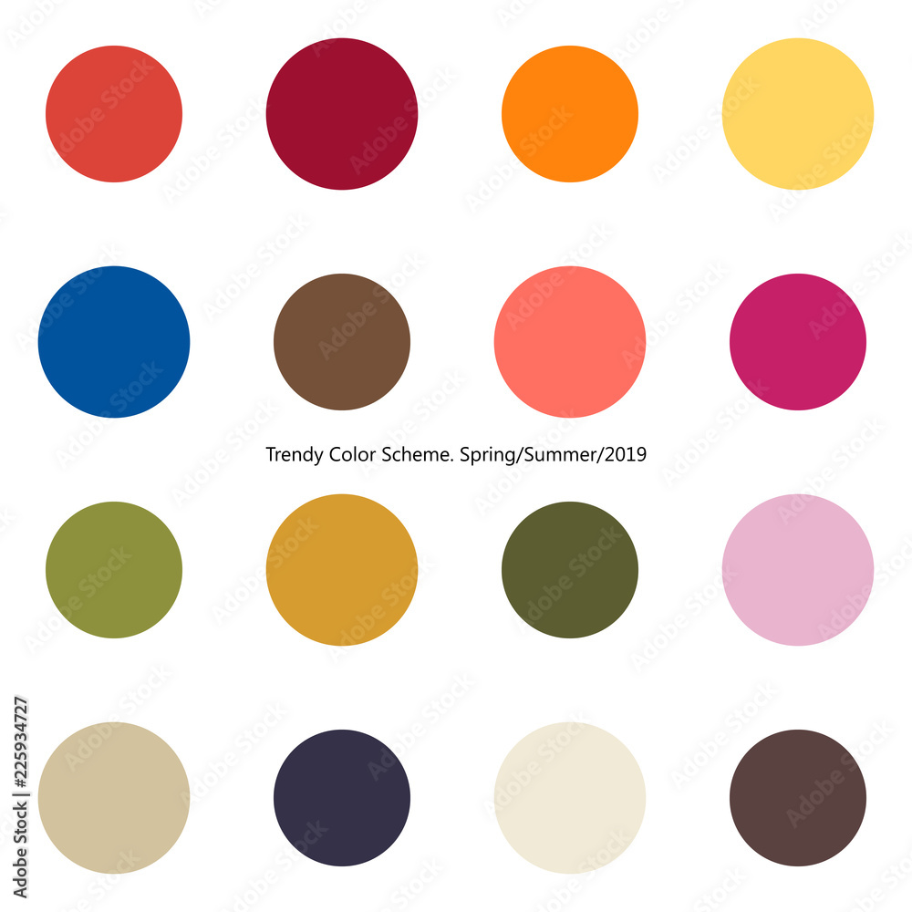 Trendy color scheme by plain color rounds