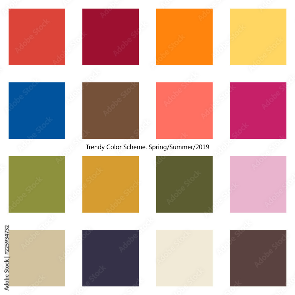 Trendy color scheme by plain color boxes