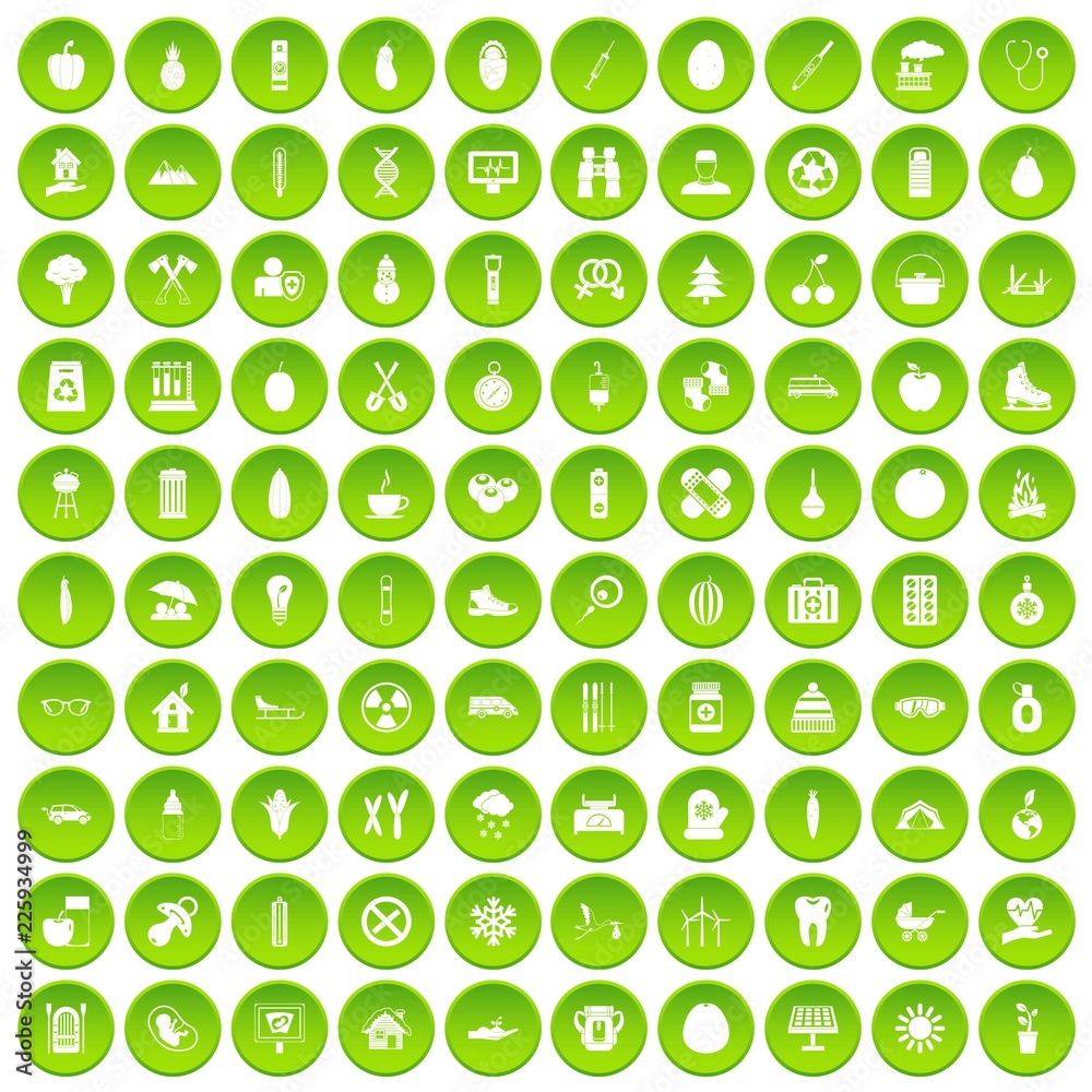 100 child health icons set green circle isolated on white background vector illustration 100 child health icons set green circle isolated on white background vector illustration