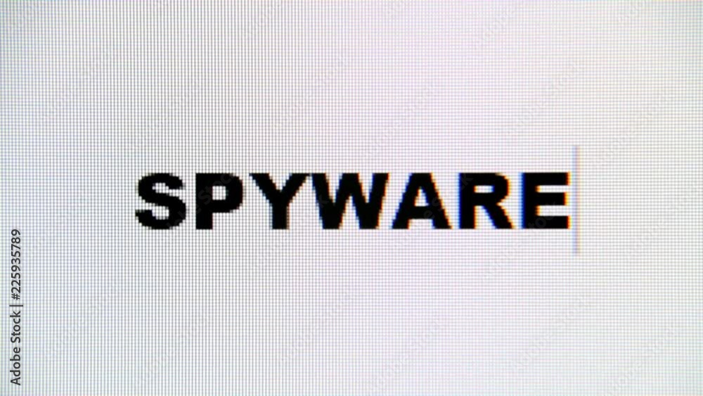 Typing the word Spyware on a computer monitor. Macro detail shot.
Typing the word Spyware on a computer monitor. Macro detail shot.