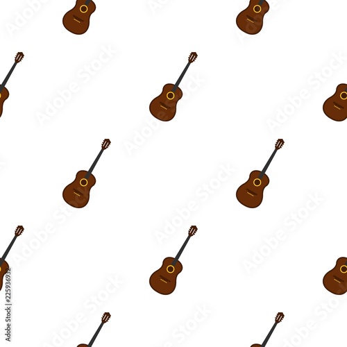 Charango, music instrument pattern seamless background in flat style repeat vector illustration